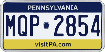 PA license plate MQP2854