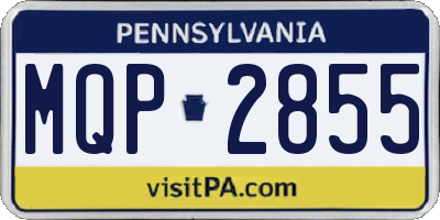 PA license plate MQP2855