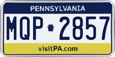 PA license plate MQP2857