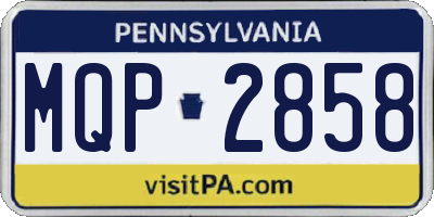 PA license plate MQP2858