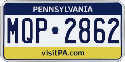 PA license plate MQP2862