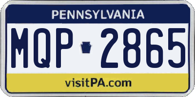 PA license plate MQP2865