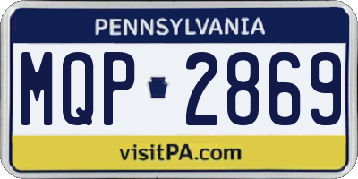 PA license plate MQP2869