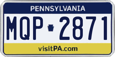 PA license plate MQP2871