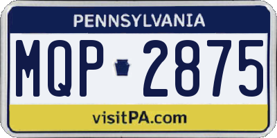 PA license plate MQP2875