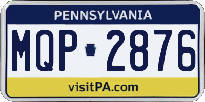 PA license plate MQP2876