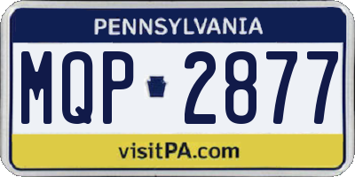 PA license plate MQP2877