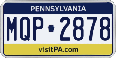 PA license plate MQP2878