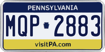 PA license plate MQP2883