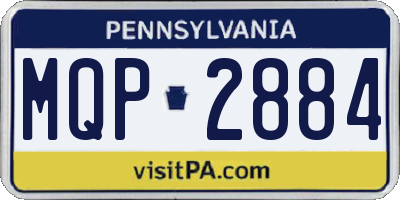 PA license plate MQP2884