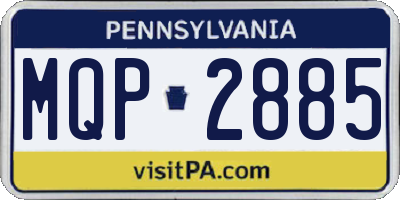 PA license plate MQP2885