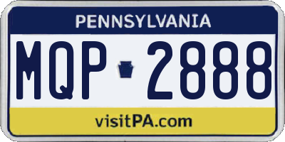 PA license plate MQP2888