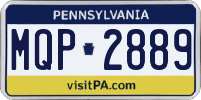 PA license plate MQP2889
