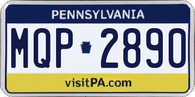PA license plate MQP2890