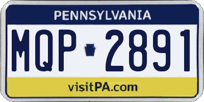 PA license plate MQP2891