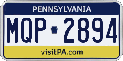 PA license plate MQP2894
