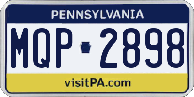 PA license plate MQP2898