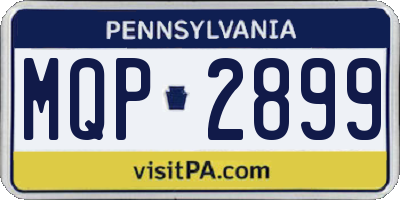 PA license plate MQP2899