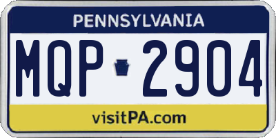 PA license plate MQP2904