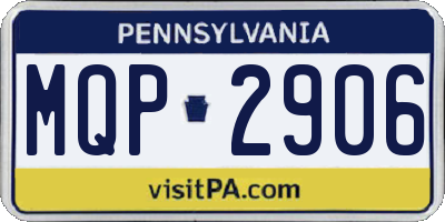 PA license plate MQP2906
