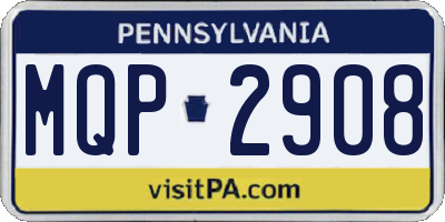 PA license plate MQP2908