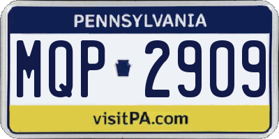 PA license plate MQP2909