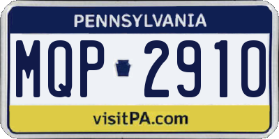 PA license plate MQP2910