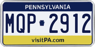 PA license plate MQP2912