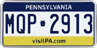 PA license plate MQP2913