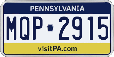 PA license plate MQP2915