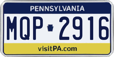 PA license plate MQP2916