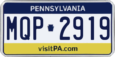 PA license plate MQP2919