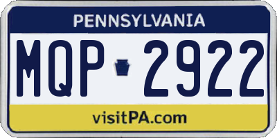 PA license plate MQP2922