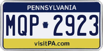 PA license plate MQP2923