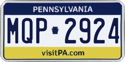 PA license plate MQP2924