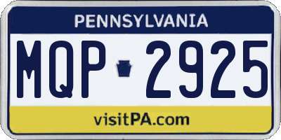PA license plate MQP2925