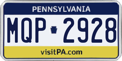 PA license plate MQP2928
