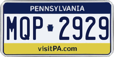 PA license plate MQP2929