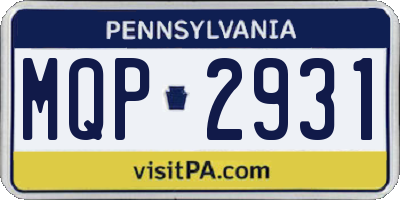 PA license plate MQP2931