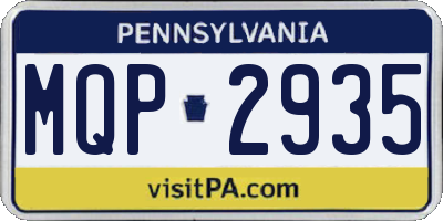 PA license plate MQP2935