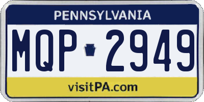 PA license plate MQP2949