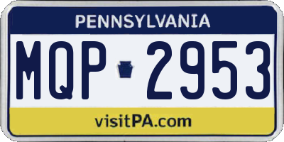 PA license plate MQP2953