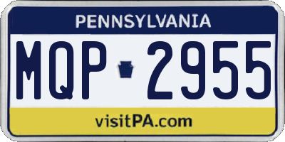 PA license plate MQP2955
