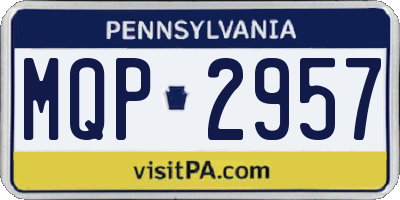 PA license plate MQP2957