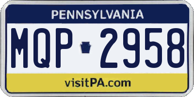 PA license plate MQP2958
