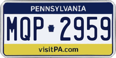 PA license plate MQP2959