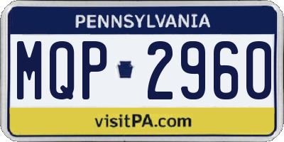 PA license plate MQP2960