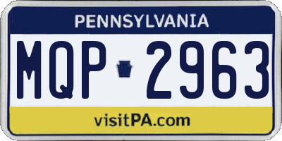 PA license plate MQP2963