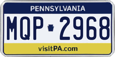 PA license plate MQP2968