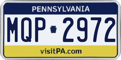 PA license plate MQP2972